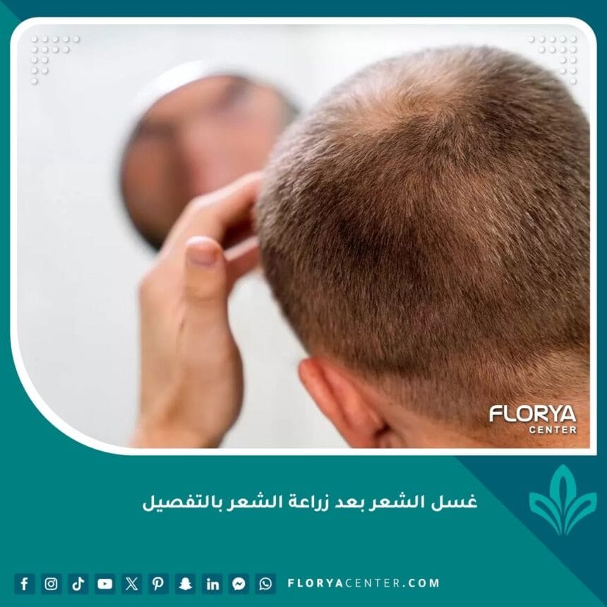 غسل الشعر بعد زراعة الشعر بالتفصيل