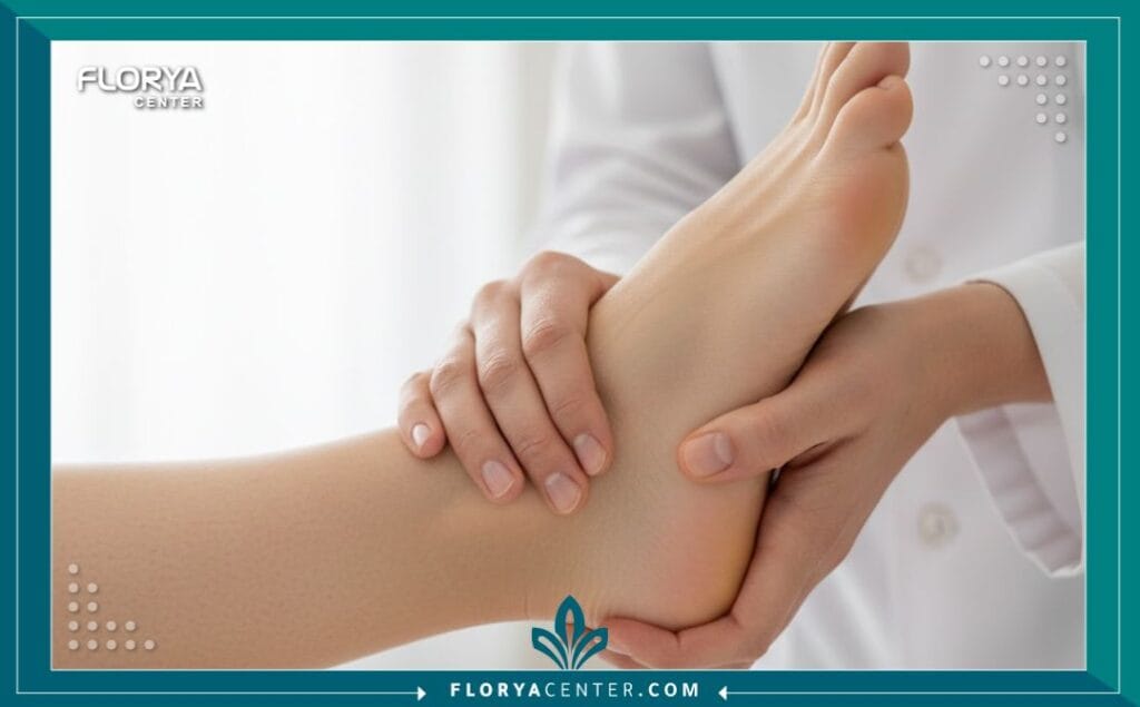 فحص طبي واستشارة أولية لتشخيص مشاكل مفصل الكاحل قبل الجراحة