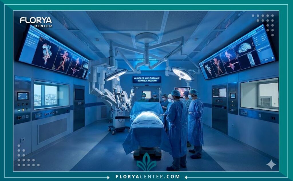 أحسن جراح أوعية دموية في تركيا 4 غرفة عمليات متطورة مخصصة لجراحة الأوعية الدموية في مستشفى رائد في تركيا.