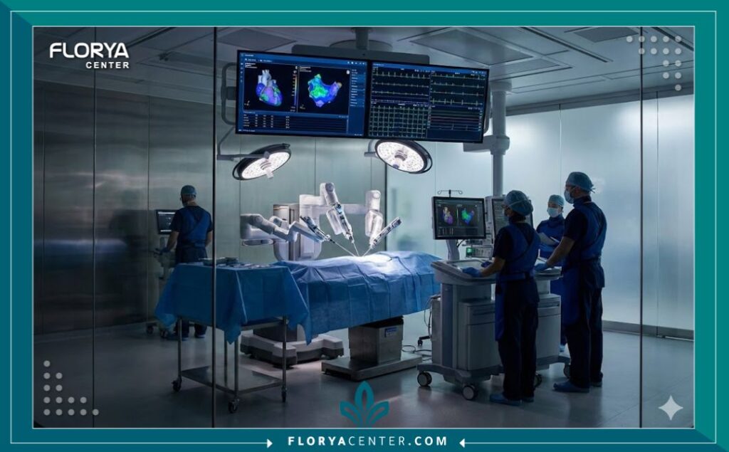 مختبر قسطرة كهرباء القلب المتطور المجهز بأحدث أجهزة رسم الخرائط الكهربائية للقلب.
