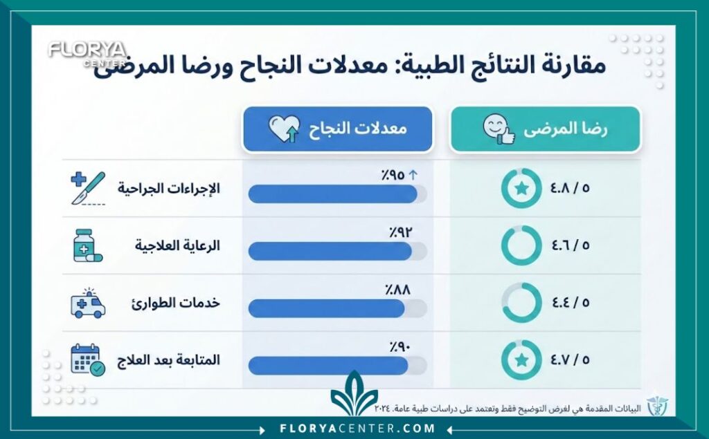 إنفوجرافيك يوضح نسب النجاح المرتفعة في أفضل مركز لجراحة القلب والصدر المتطورة.