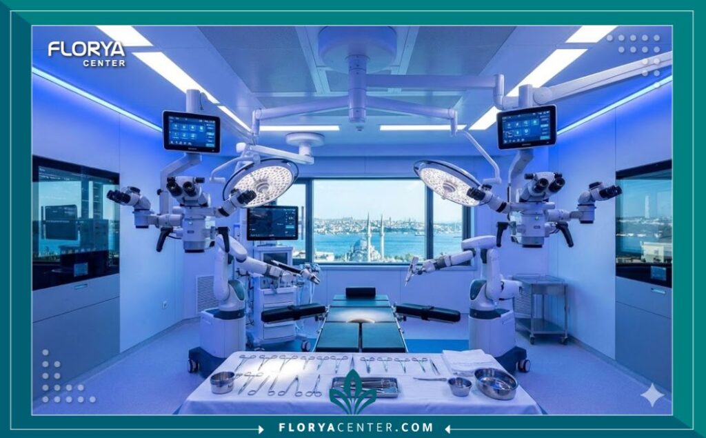 غرف العمليات المجهزة بأحدث التقنيات لاستئصال الكيس الزلالي في مستشفيات تركيا.
