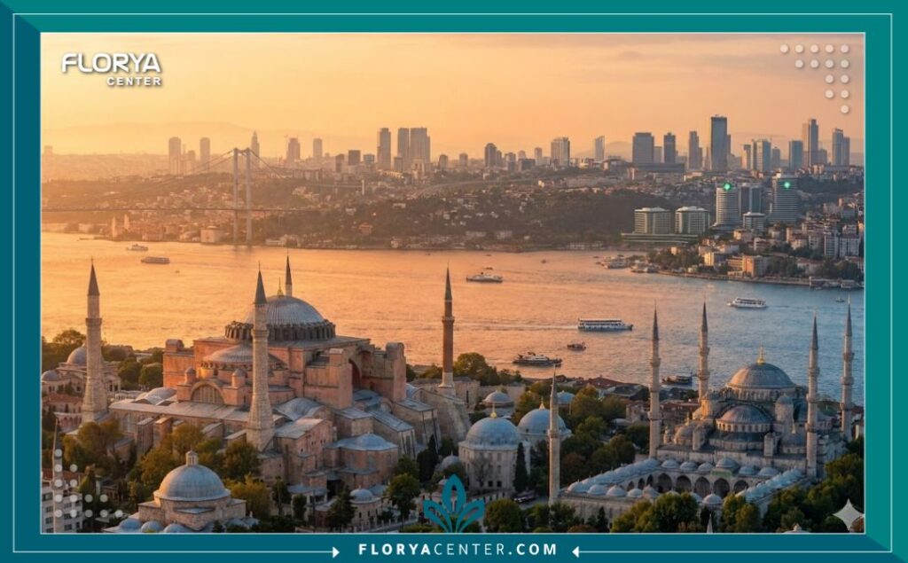 تكلفة علاج تمدد الشريان الأورطي 6 مشهد خلاب لمعالم إسطنبول السياحية، آيا صوفيا والجامع الأزرق، عند شروق الشمس، يعكس جمال المدينة كوجهة مفضلة للسياحة العلاجية.