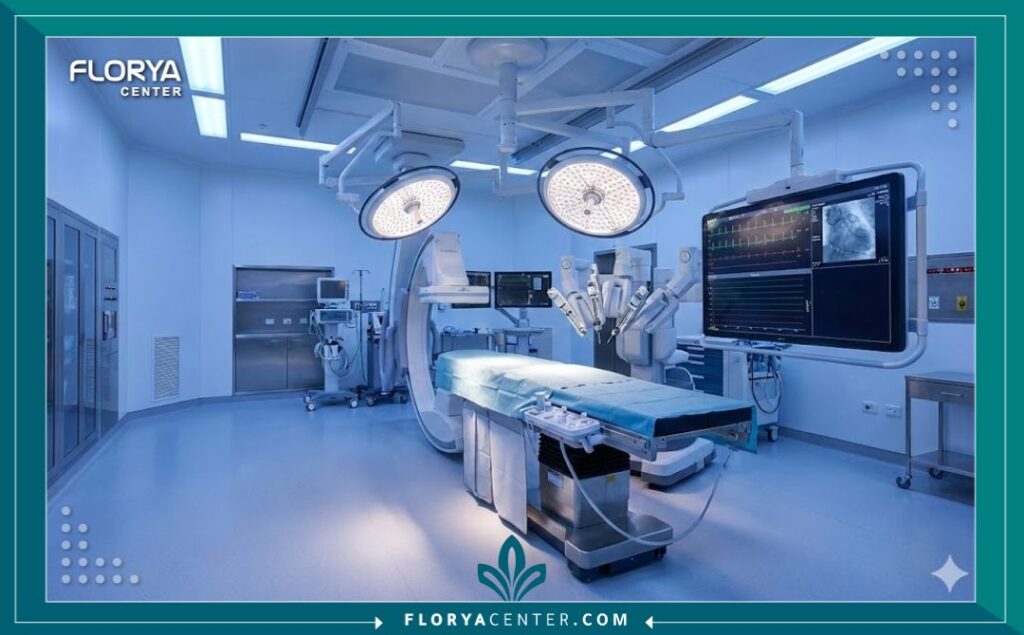 غرفة عمليات قلب مفتوح متطورة ومجهزة بأحدث التقنيات لاستبدال صمامات القلب.