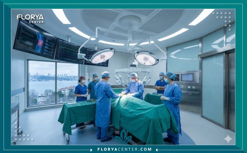غرف عمليات مجهزة بأحدث الأجهزة والمعدات لتنظير الركبة في اسطنبول.