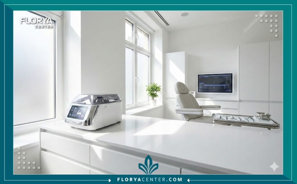 غرفة عمليات معقمة وحديثة في مستشفى مجهز بأحدث أجهزة فصل البلازما في تركيا.