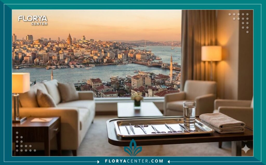 السياحة العلاجية في إسطنبول لعمليات حقن البلازما مع إطلالة على مضيق البوسفور.