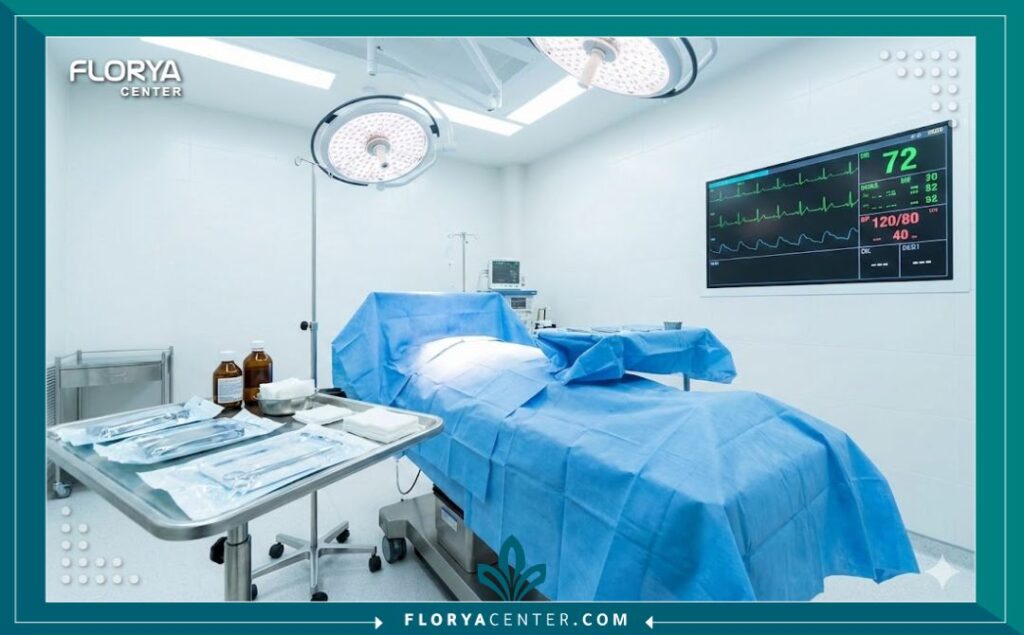 صورة واقعية لغرفة إجراءات طبية معقمة ومجهزة بأحدث المعدات الطبية، جاهزة لاستقبال مريض لإجراء عملية خزعة نخاع العظم في بيئة آمنة ونظيفة.
