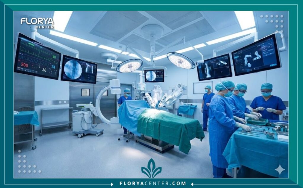 غرفة عمليات حديثة ومجهزة بأحدث التقنيات لإجراء جراحات العظام والأوتار المعقدة.