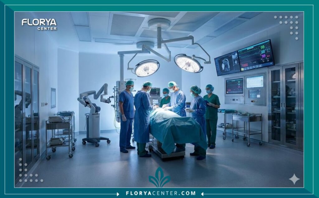 غرفة عمليات حديثة ومجهزة بأحدث التقنيات لإجراء جراحات العظام واستئصال الأكياس الزلالية.