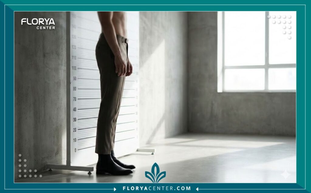 نموذج يبرز تناسق الجسم وزيادة الطول الملحوظة بعد نجاح عملية تطويل العظام.