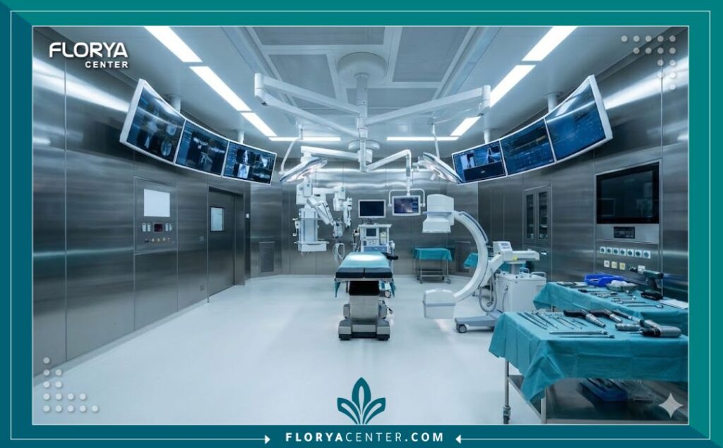 غرفة عمليات متطورة مجهزة بأحدث التقنيات لإجراء عمليات زراعة الغضاريف في تركيا.