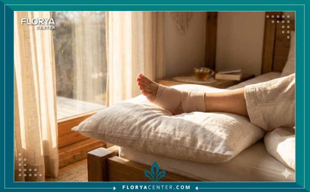 فترة التعافي بعد جراحة أوتار القدم وتظهر نجاح استعادة الوظيفة الحركية للقدم.