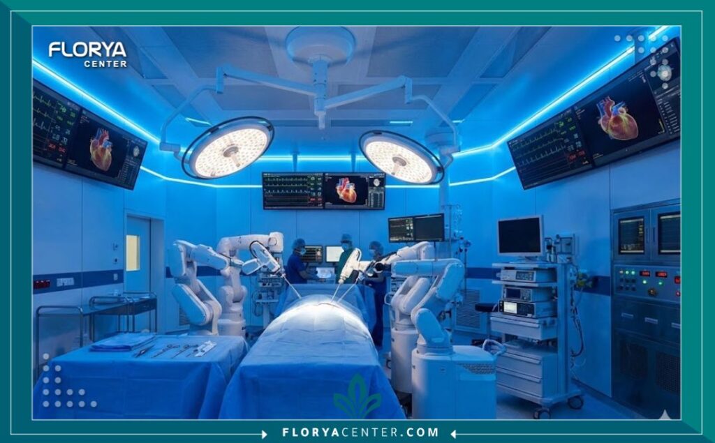 داخل غرفة العمليات المتطورة في عيادة قلب خاصة مجهزة بأحدث تقنيات القسطرة.