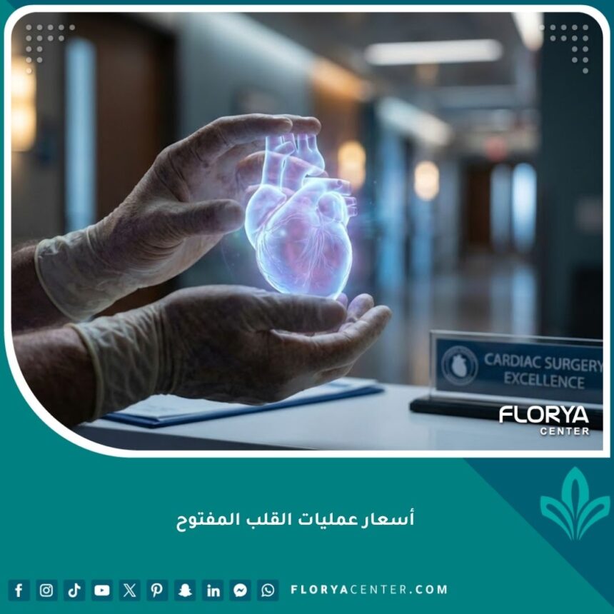 جراح قلب يحمل نموذجاً طبياً يرمز لنجاح عمليات القلب المفتوح وتكلفتها.
