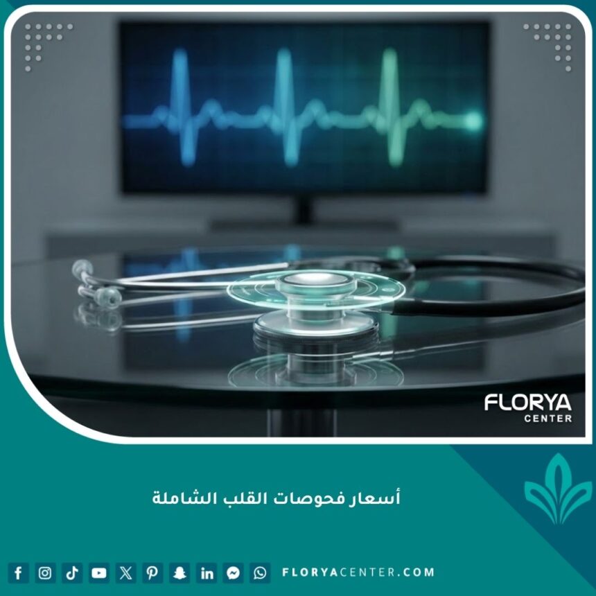 فحص القلب الشامل وجهاز سماعة الطبيب مع تخطيط قلب رقمي حديث.
