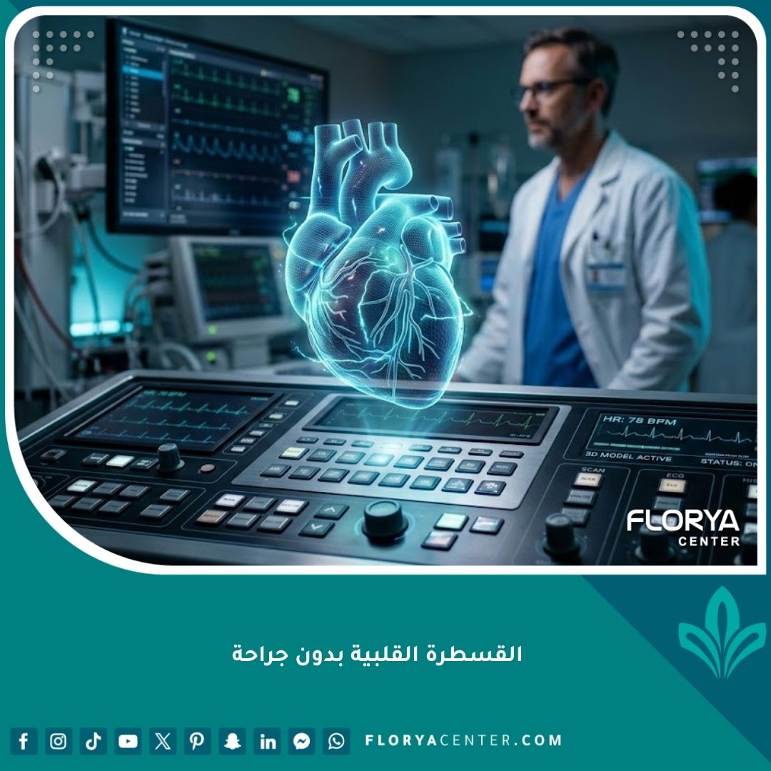 صورة رئيسية توضح تقنية القسطرة القلبية بدون جراحة وتطور الطب القلبي الحديث.