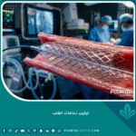 صورة احترافية لدعامة القلب داخل الشريان، عملية توسيع الشرايين التاجية بالدعامة.