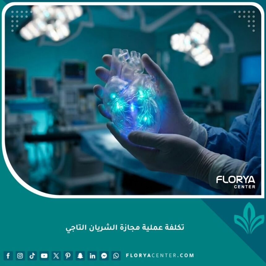 جراح قلب يحمل مجسماً للشريان التاجي يوضح عملية تحويل مسار الشريان.