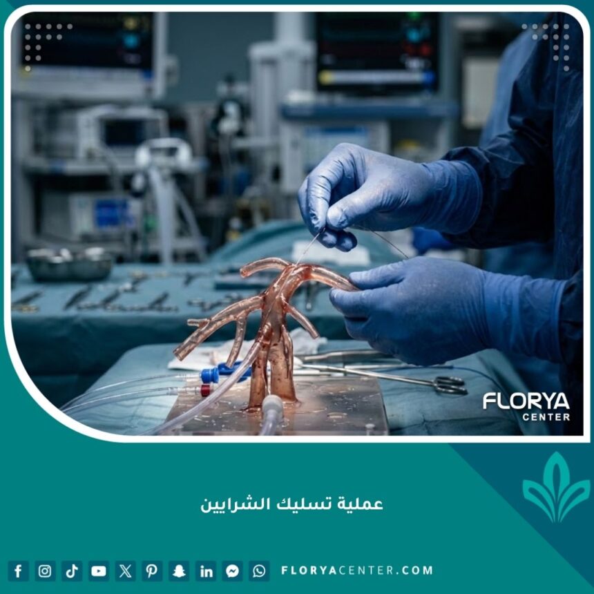 طبيب قلب يجري عملية تسليك الشرايين التاجية في غرفة القسطرة باستخدام البالون والدعامة.