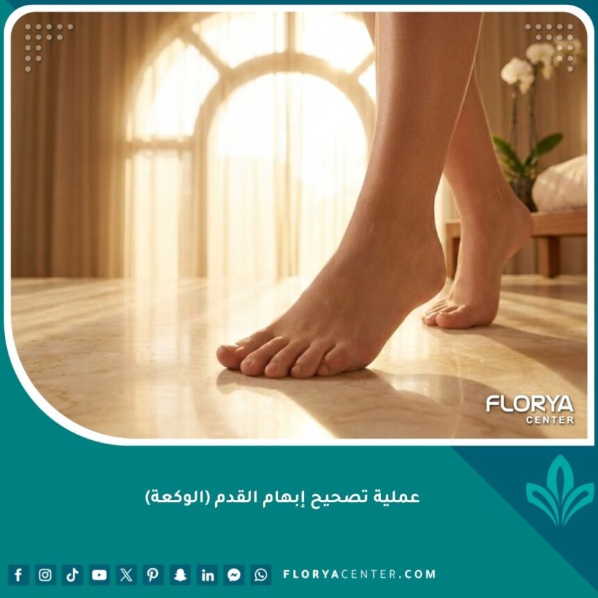 صورة مميزة لنتائج عملية تصحيح إبهام القدم (الوكعة) تظهر الأقدام بمظهر صحي وجمالي.