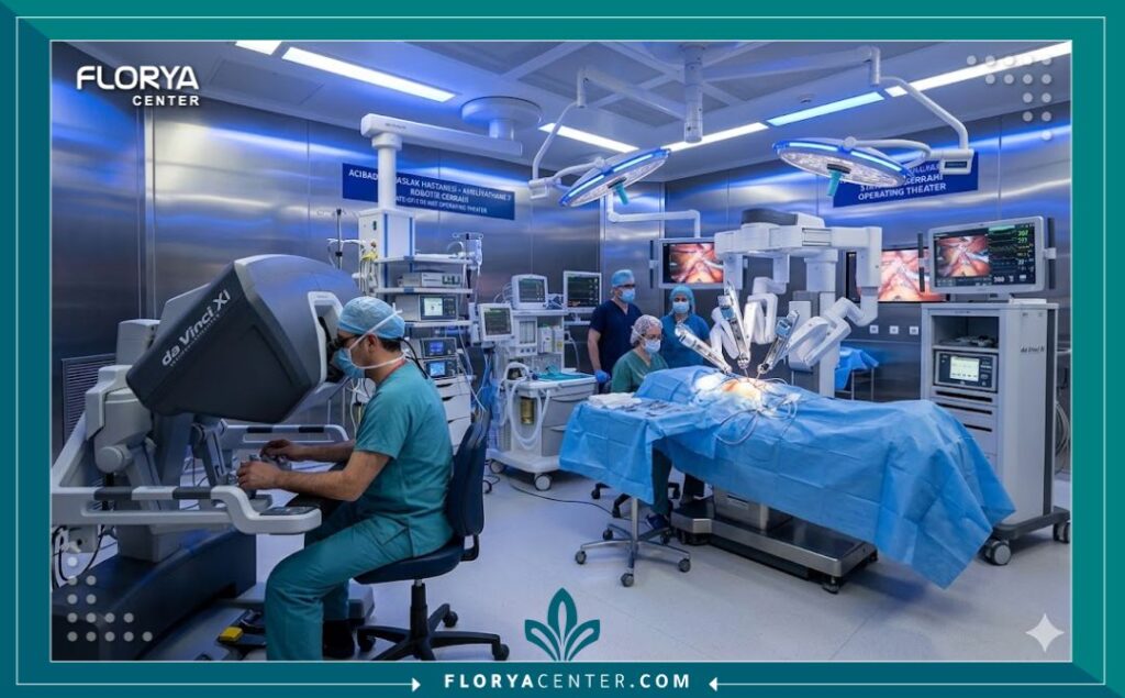 غرفة عمليات متطورة مجهزة بأحدث تقنيات جراحة المسالك البولية في مستشفيات تركيا.