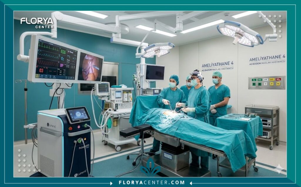 غرفة عمليات مجهزة بأحدث التقنيات لعمليات تجميل المهبل بالليزر في تركيا.