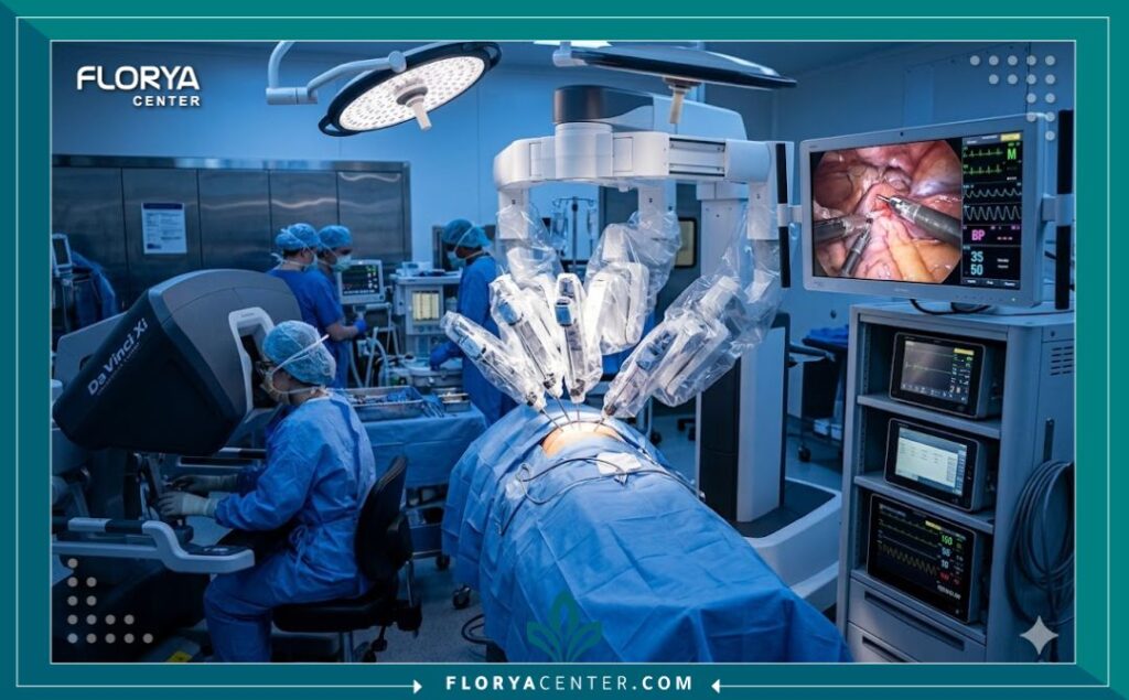 غرفة عمليات مجهزة بأحدث التقنيات لزراعة دعامات الانتصاب في مستشفى تخصصي.