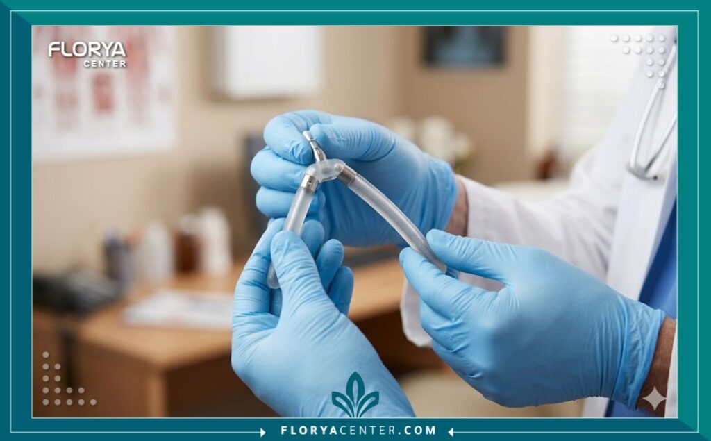 طبيب متخصص في تركيا يشرح آلية عمل دعامة الانتصاب المرنة للمريض.