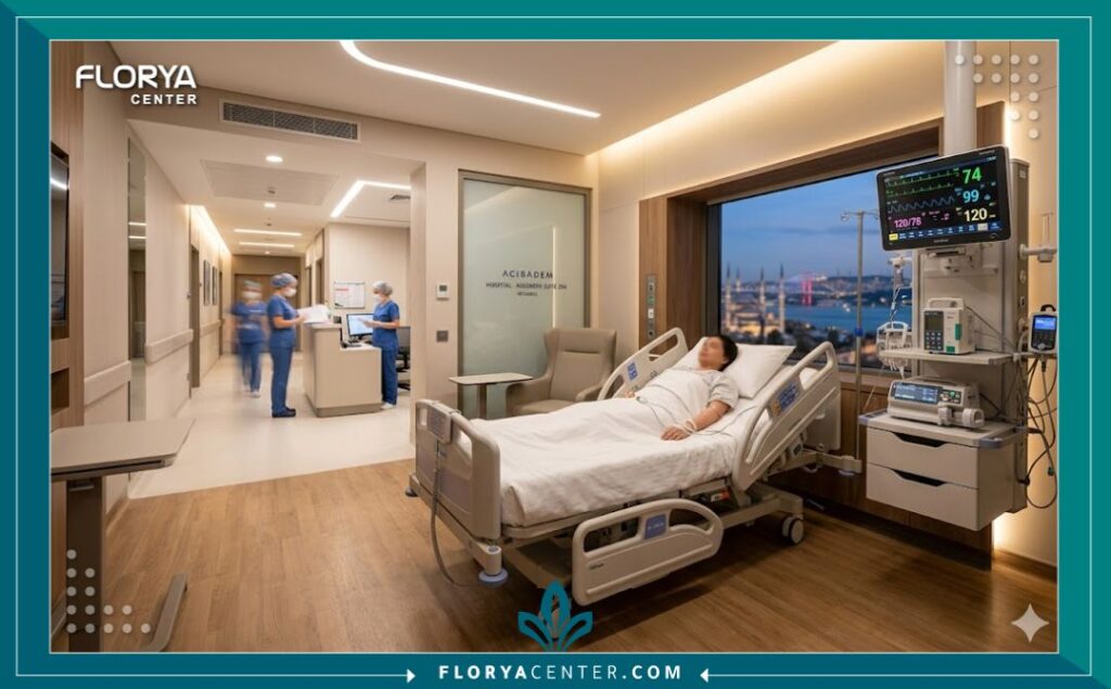 غرفة عمليات حديثة ومجهزة بأحدث تقنيات الليزر والجراحة النسائية في مستشفى تخصصي.