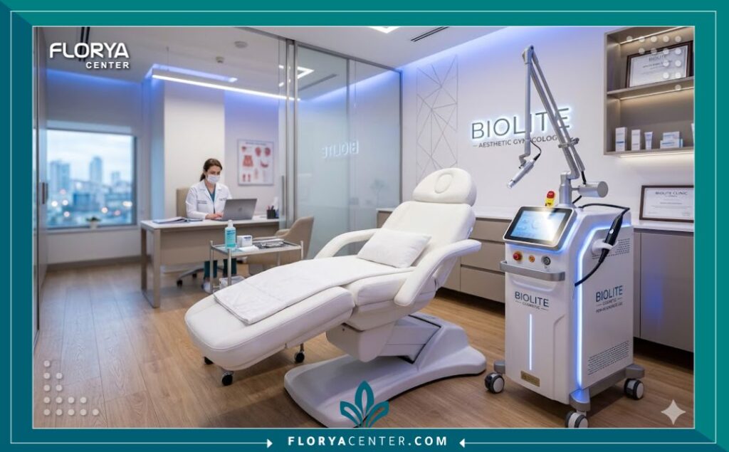 عيادة تجميل نسائية حديثة في تركيا مجهزة بأحدث تقنيات الليزر لتجميل المناطق الحساسة.