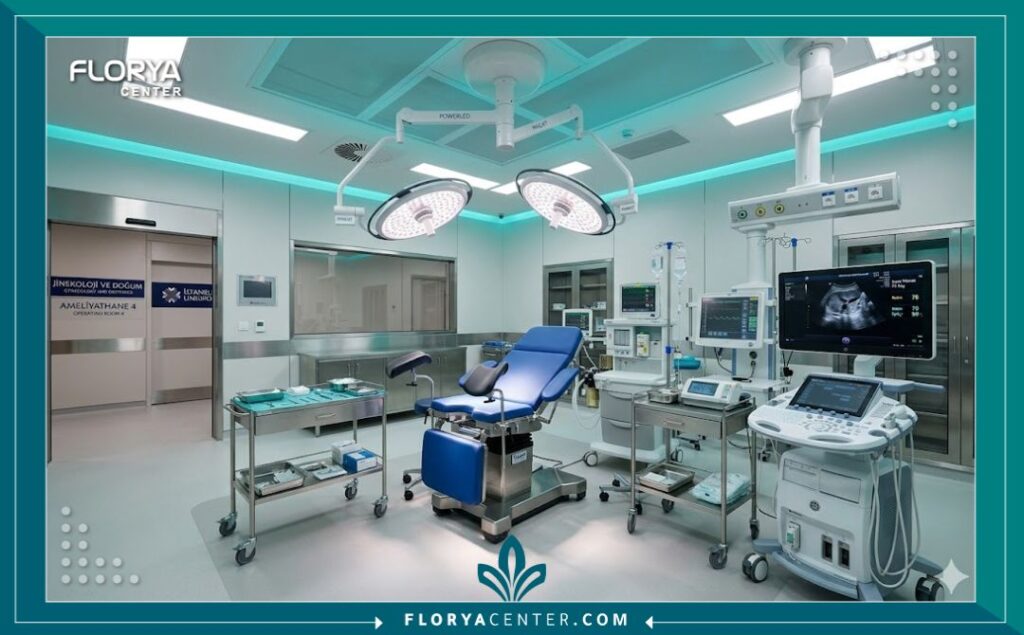 غرف عمليات حديثة ومجهزة بأحدث التقنيات لجراحة التجميل النسائية في إسطنبول.