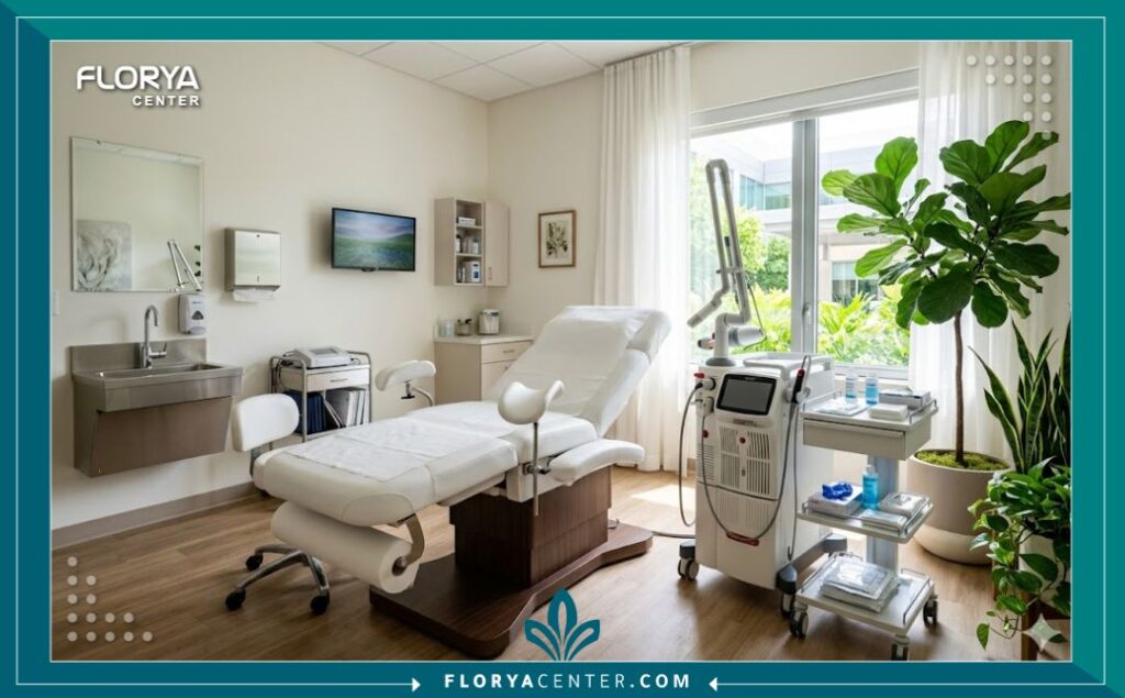 غرفة علاجية مجهزة بأحدث التقنيات غير الجراحية لتجميل المناطق الحساسة في أفضل مستشفيات تركيا.