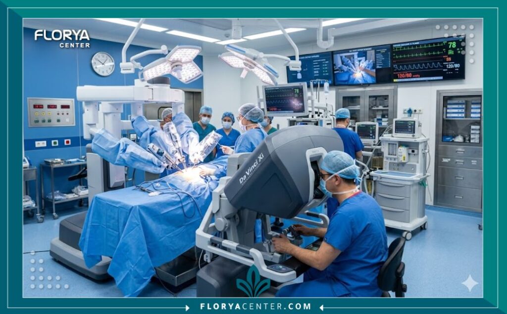 غرفة عمليات حديثة ومجهزة بأحدث تقنيات الليزر لتضييق المهبل في أفضل مستشفيات تركيا.