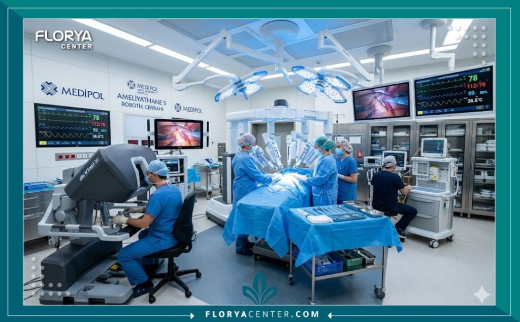 غرفة عمليات حديثة ومجهزة بأحدث التقنيات لإجراء جراحات تجميل المهبل في تركيا.