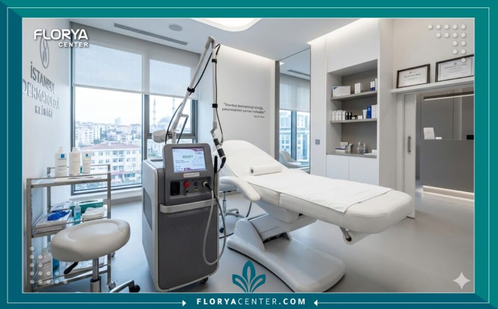عيادة تجميل حديثة مجهزة بأحدث تقنيات الليزر لتفتيح المناطق الحساسة في تركيا.