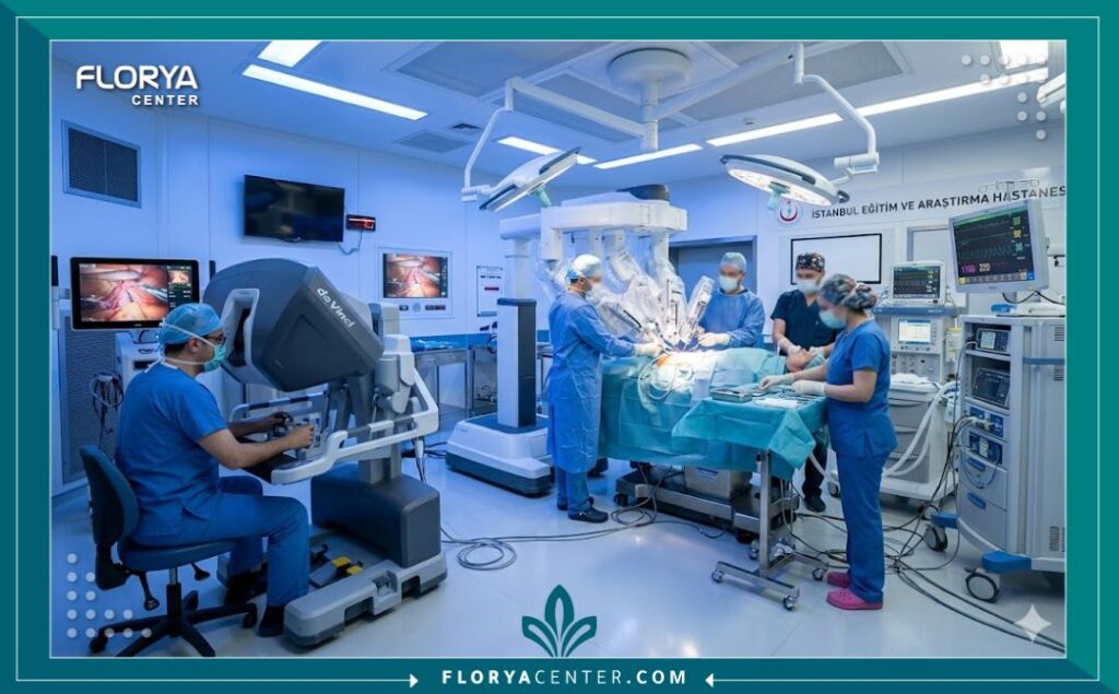 غرفة عمليات حديثة في مستشفى تركي مجهز بأحدث تقنيات جراحة المسالك البولية وزراعة الدعامات.