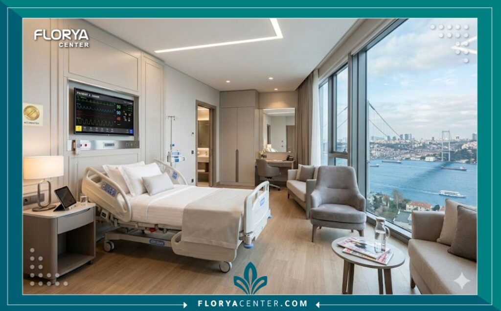 غرف المرضى الفاخرة في مستشفيات تركيا المتخصصة في جراحة القلب والقسطرة.
