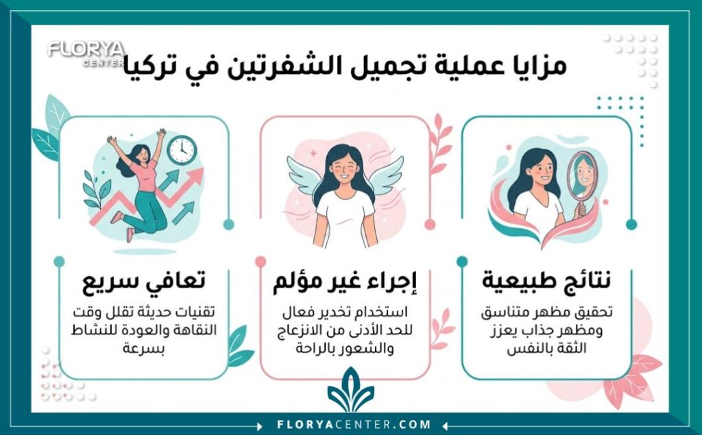 إنفوجرافيك يوضح فوائد ومميزات إجراء عملية توريد الشفرات في تركيا.