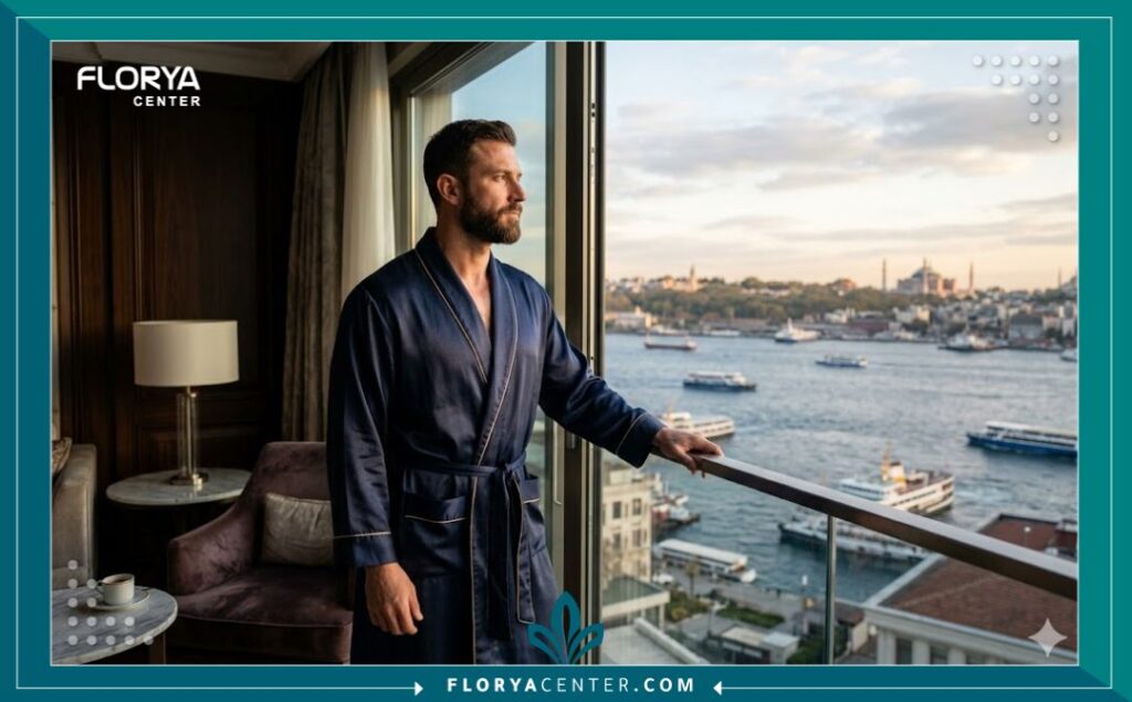 مريض يستمتع بفترة النقاهة والثقة بالنفس بعد نجاح عملية تكبير العضو ذكري في تركيا.