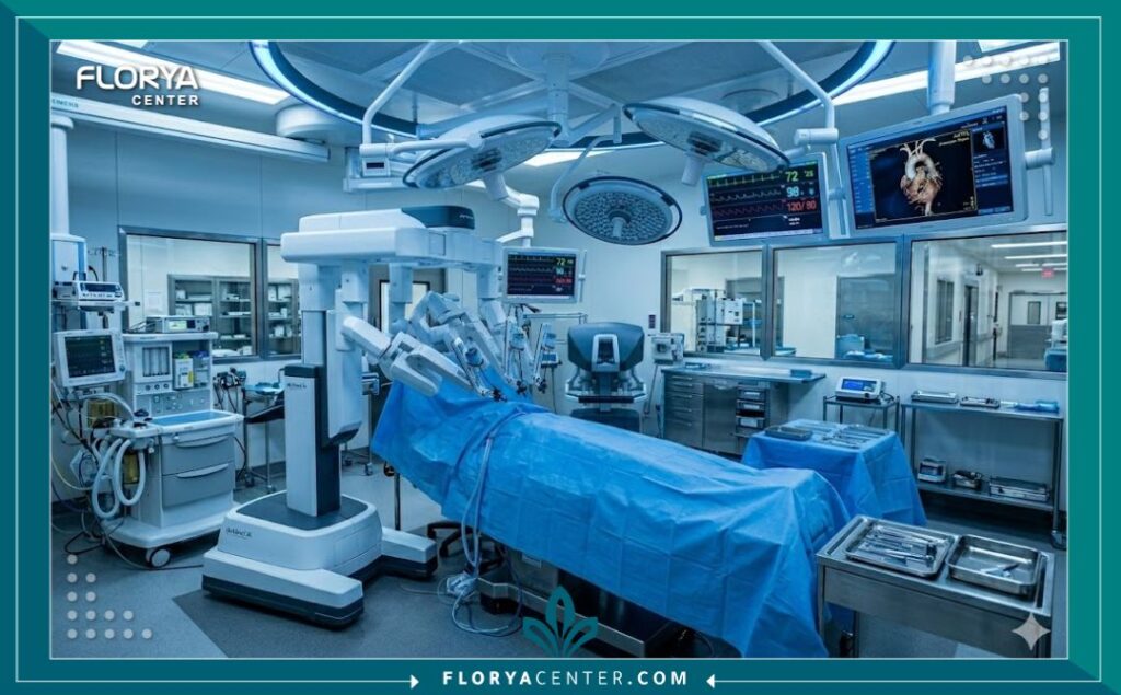 غرفة عمليات حديثة مجهزة بأحدث التقنيات لجراحة الشريان الأبهر والقلب.