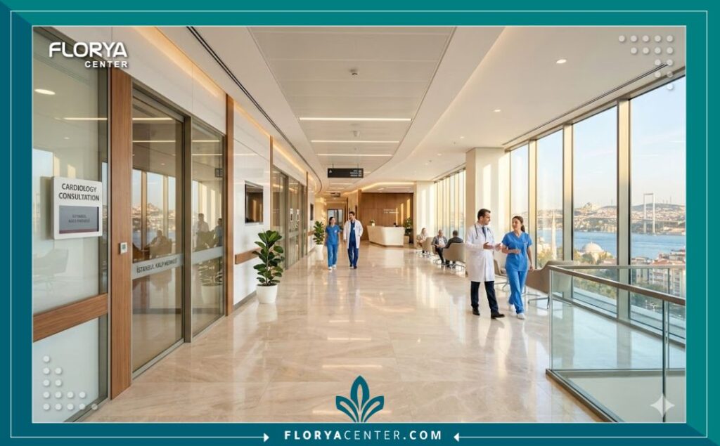 مستشفى قلب حديث في تركيا يضم أحدث تقنيات جراحات القلب طفيفة التوغل.