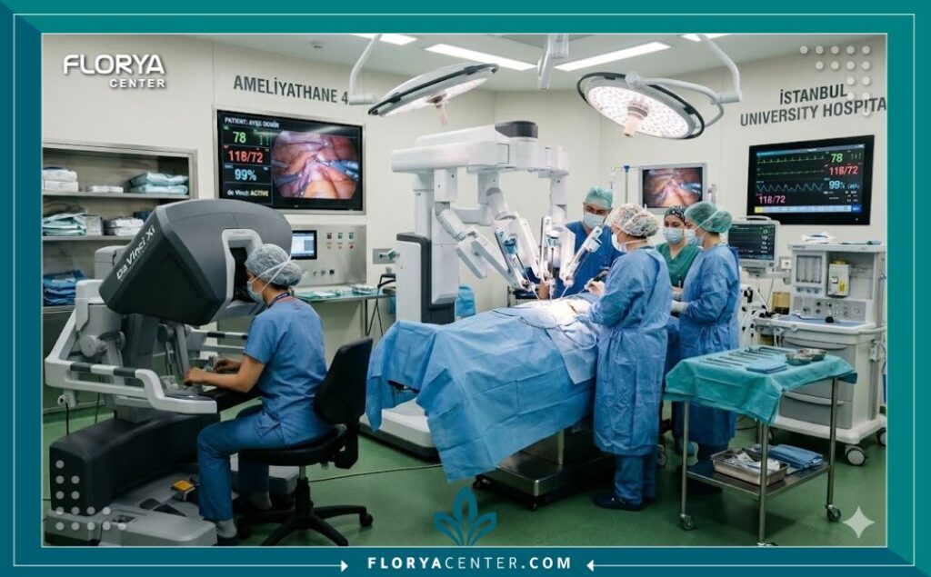 غرفة عمليات متطورة ومجهزة بأحدث التقنيات لزراعة دعامات العضو الذكري في إسطنبول.