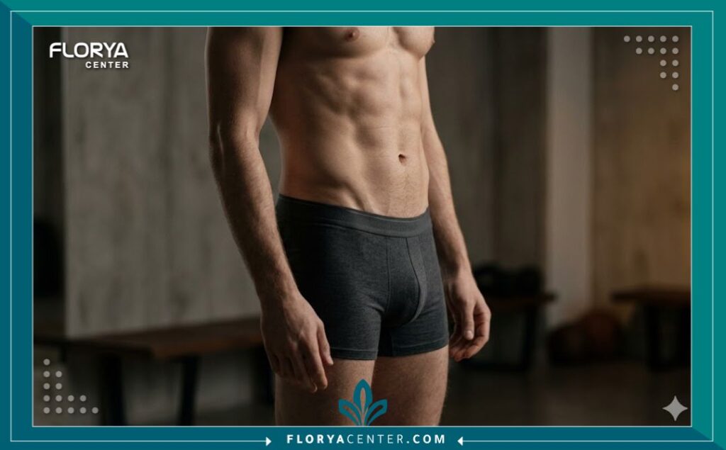 نموذج لرجل يظهر نتائج تجميل المناطق الحساسة للرجال بثقة