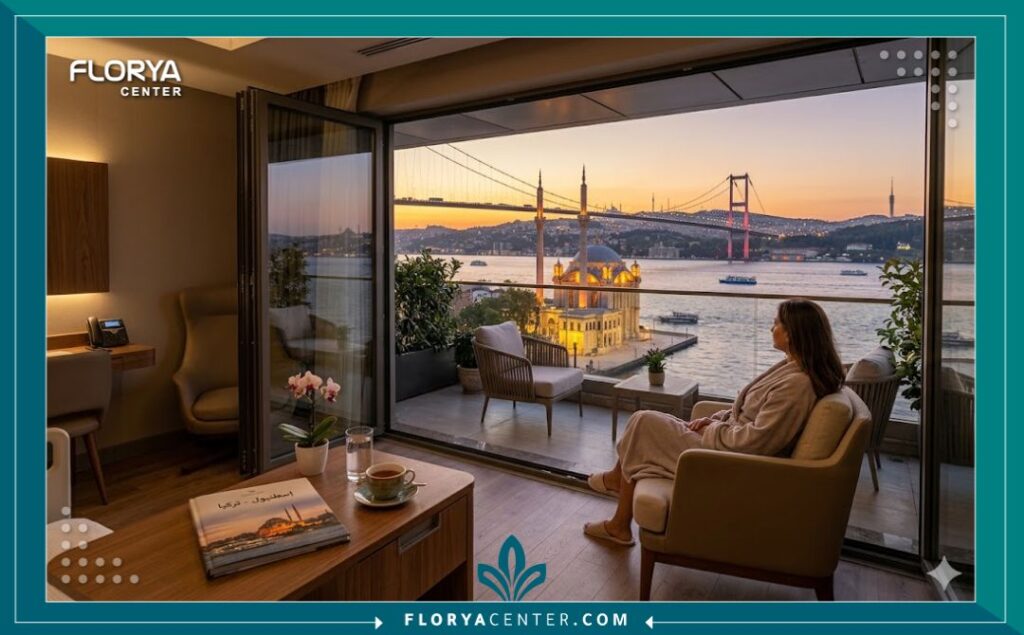 إطلالة بانورامية على مضيق البوسفور في إسطنبول مع عيادة تجميل راقية