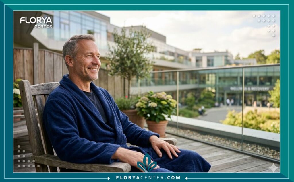 مريض متعافي يشعر بالراحة بعد إجراء عملية البروستاتا بنجاح في تركيا.