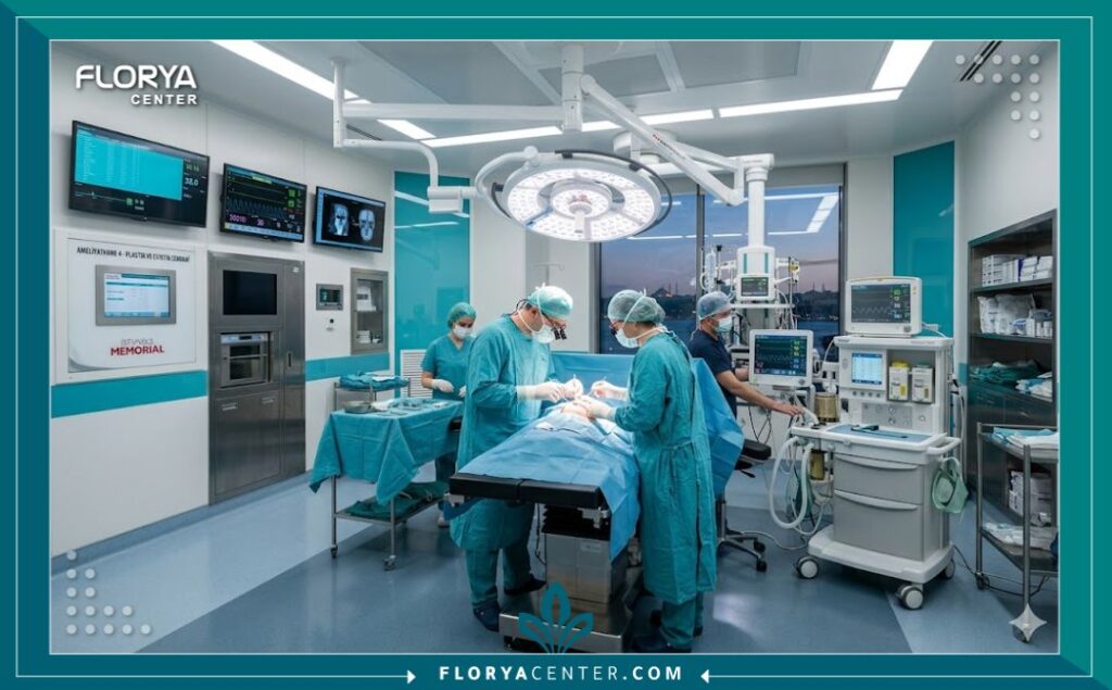 غرف العمليات الحديثة المجهزة لعمليات تجميل المناطق الحساسة في مستشفيات تركيا.