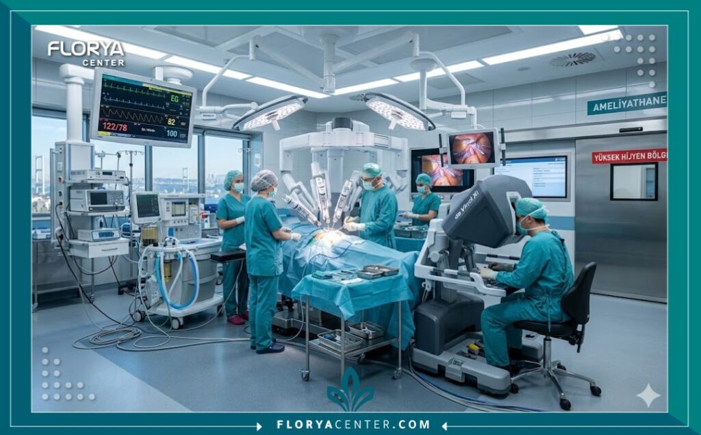 غرفة عمليات مجهزة بأحدث التقنيات الطبية لإجراء جراحات التجميل في تركيا.