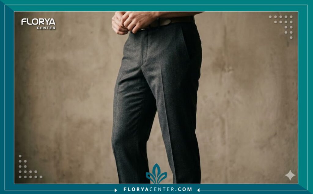 مظهر جمالي وواثق لرجل يرتدي بنطالاً رسمياً، يبرز تناسق الجسم بعد عملية تجميلية للرجال (تكبير الذكر) في تركيا.