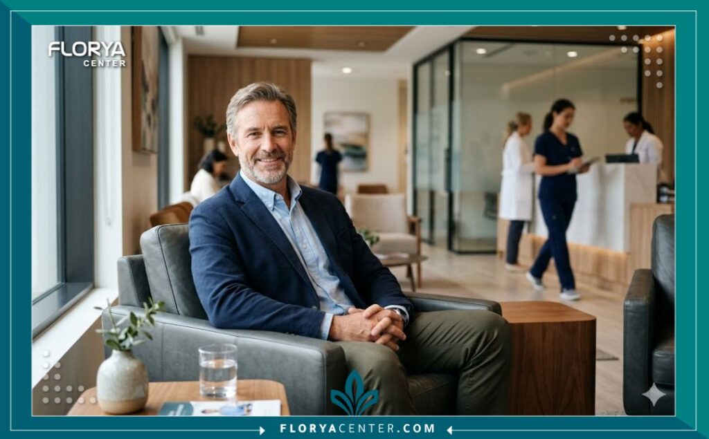 مريض يشعر بالرضا والثقة بعد نجاح عملية ربط الأوردة لعلاج الضعف الجنسي في تركيا.